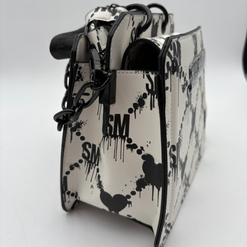 Steve Madden Bevelyn Satchel Halloween White & Black Bleeding Hearts Ear… - Picture 10 of 10